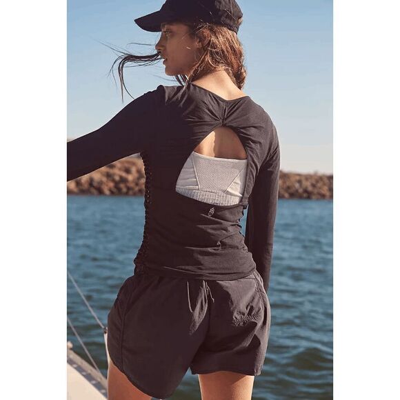 Free People Movement In The Wild Orange Cayanne Shorts Small NWOT - Picture 7 of 8